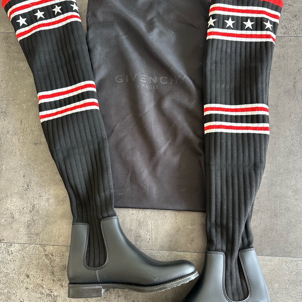 Givenchy storm over the knee sock rain boots